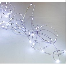 Χριστουγεννιάτικα Ψείρες LED 100 Leds σε Ψυχρό φως με Ασημί σύρμα 7,40m μήκος καλωδίου IP44 με Προγράμματα